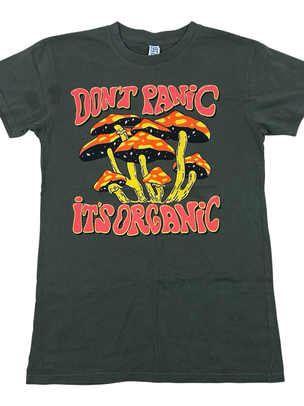 Don't Panic It's Organic Graphic Tee - Dark Green
